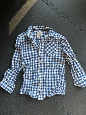 The Children's Place Blue & White Check Button-Down Shirt